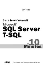 Tapa de Sams Teach Yourself Microsoft SQL Server T-SQL in 10 Minutes
