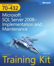 Tapa de Microsoft SQL server 2008 implementation and maintenance (70-432)