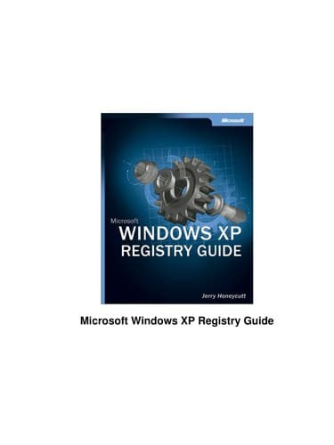 Tapa de Microsoft Windows XP registry guide