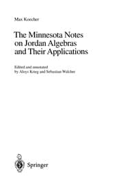Tapa de The Minnesota notes on Jordan algebras and their applications