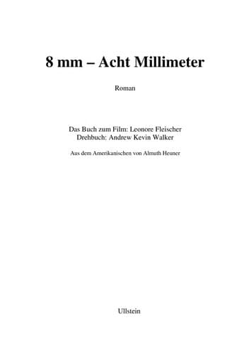 Tapa de 8 mm - acht Millimeter