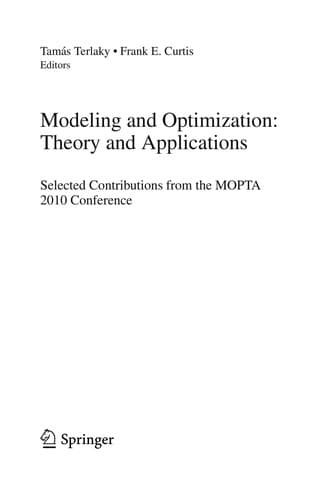Tapa de Modeling and Optimization: Theory and Applications