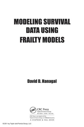 Tapa de Modeling survival data using frailty models