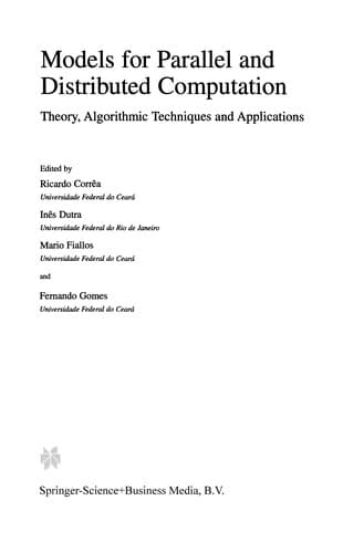 Tapa de Models for parallel and distributed computation