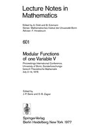 Tapa de Modular functions of one variable V-