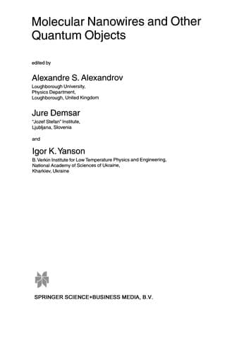 Tapa de Molecular Nanowires and Other Quantum Objects