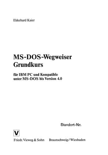 Tapa de MS-DOS-Wegweiser Grundkurs