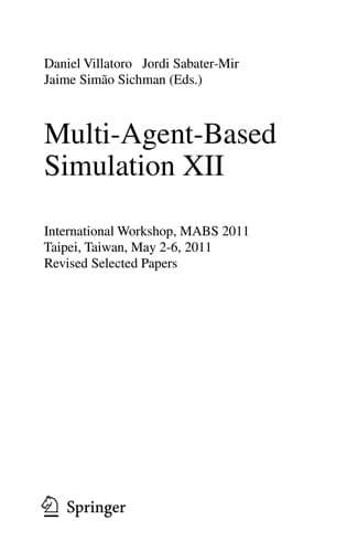 Tapa de Multi-Agent-Based Simulation XII