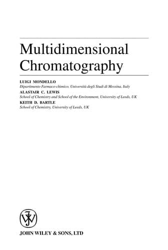 Tapa de Multidimensional chromatography