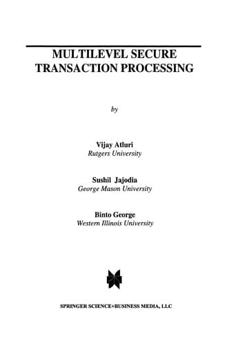 Tapa de Multilevel Secure Transaction Processing