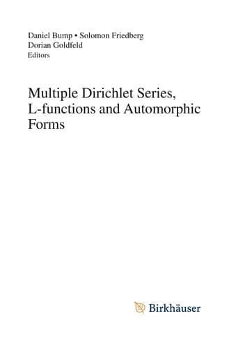 Tapa de Multiple Dirichlet Series, L-functions and Automorphic Forms