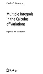 Tapa de Multiple integrals in the calculus of variations