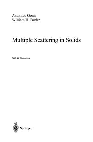 Tapa de Multiple Scattering in Solids