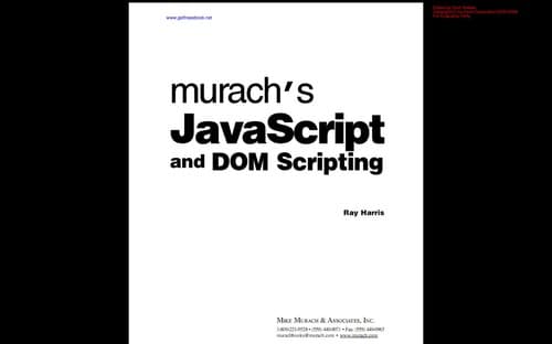 Tapa de Murach's JavaScript and DOM scripting