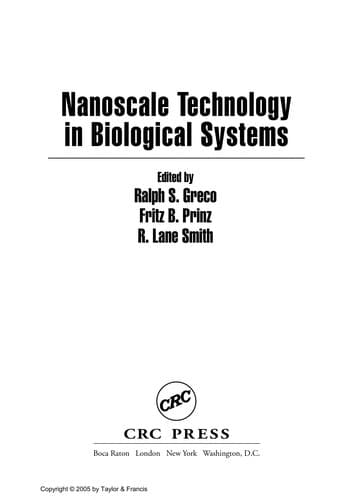 Tapa de Nanoscale technology in biological systems