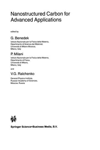 Tapa de Nanostructured carbon for advanced applications