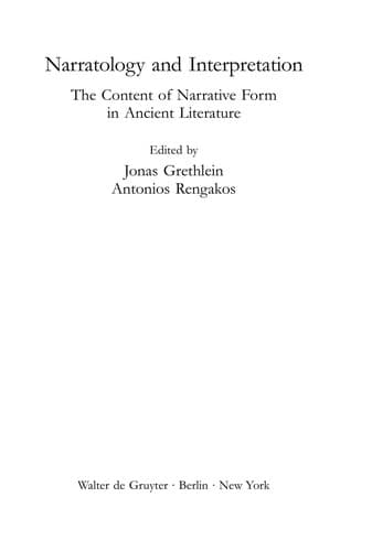 Tapa de Narratology and interpretation