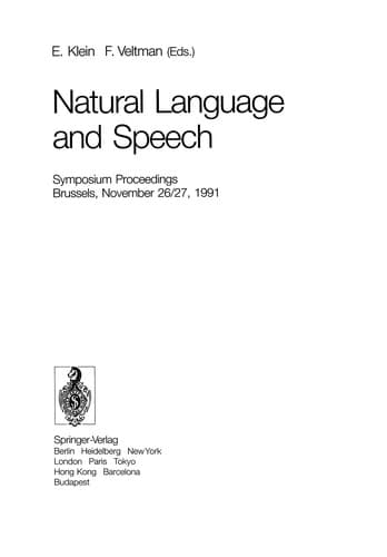 Tapa de Natural Language and Speech
