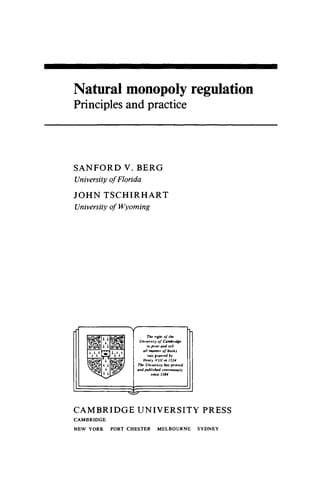 Tapa de Natural monopoly regulation