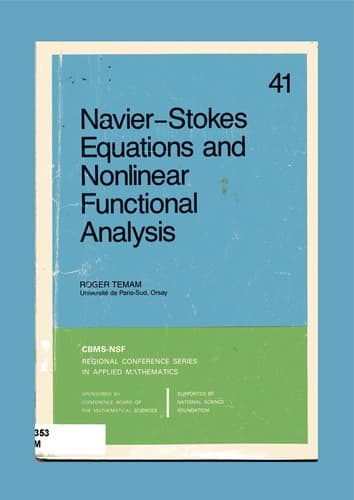 Tapa de Nav ier-Stokes equations and nonlinear functional analysis