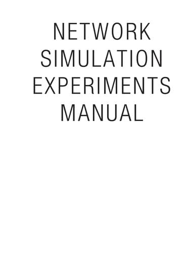 Tapa de Network simulation experiments manual