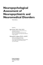Tapa de Neuropsychological assessment of neuropsychiatric and neuromedical disorders