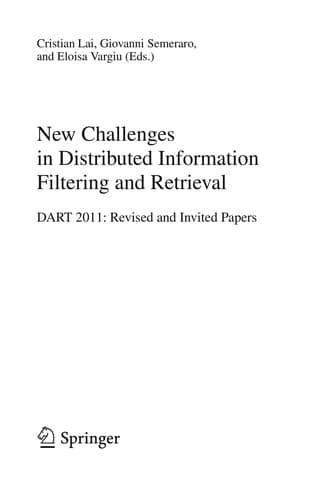 Tapa de New Challenges in Distributed Information Filtering and Retrieval