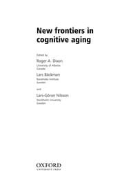 Tapa de NEW FRONTIERS IN COGNITIVE AGING; ED. BY ROGER DIXON