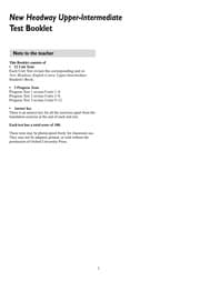 Tapa de New headway upper-int test bk