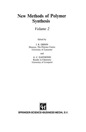 Tapa de New Methods of Polymer Synthesis
