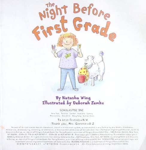 Tapa de The night before first grade