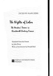 Tapa de The nights of labor