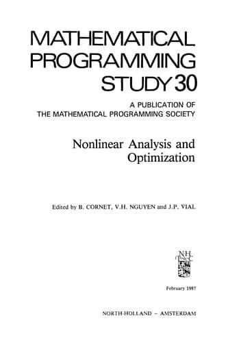 Tapa de Nonlinear analysis and optimization