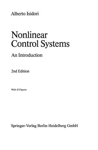 Tapa de Nonlinear Control Systems