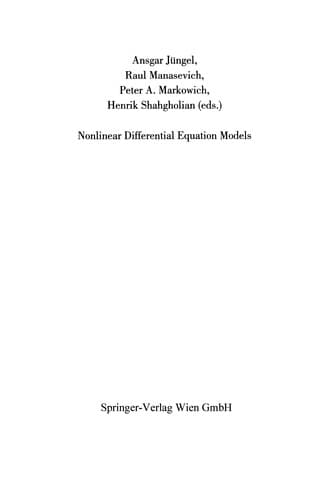 Tapa de Nonlinear Differential Equation Models