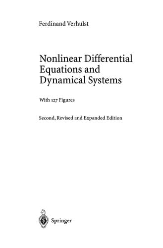 Tapa de Nonlinear Differential Equations and Dynamical Systems