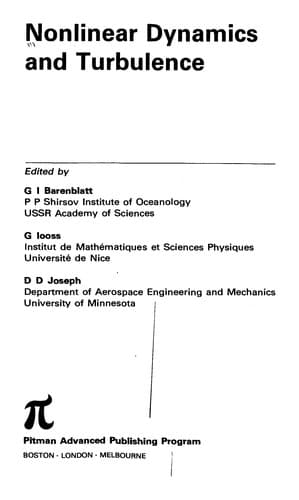 Tapa de Nonlinear dynamics and turbulence