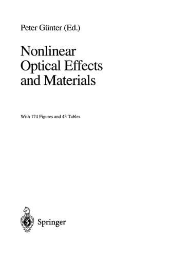 Tapa de Nonlinear Optical Effects and Materials