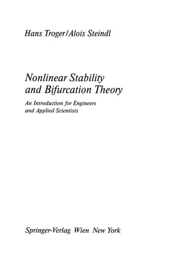 Tapa de Nonlinear stability and bifurcation theory