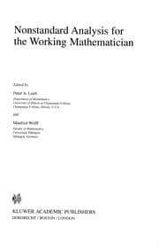 Tapa de Nonstandard analysis for the working mathematician