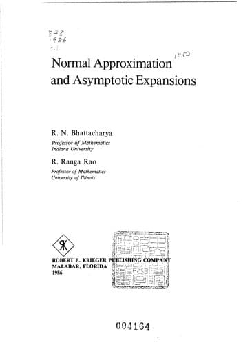 Tapa de Normal approximation and asymptotic expansions