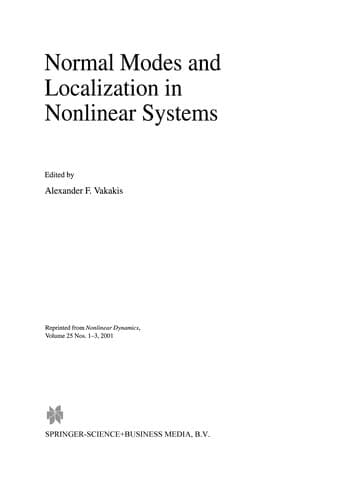 Tapa de Normal Modes and Localization in Nonlinear Systems