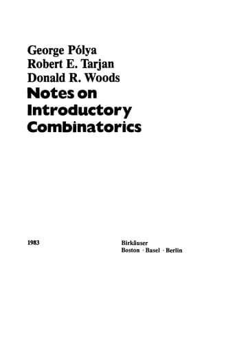 Tapa de Notes on introductory combinatorics