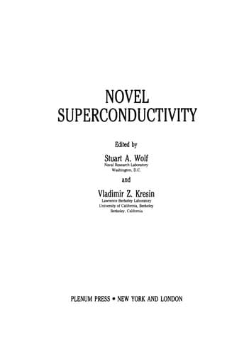 Tapa de Novel Superconductivity