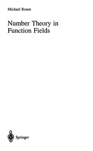 Tapa de Number theory in function fields