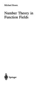 Tapa de Number theory in function fields