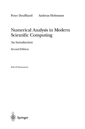 Tapa de Numerical analysis in modern scientific computing