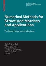 Tapa de Numerical Methods for Structured Matrices and Applications