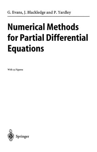Tapa de Numerical methods for partial differential equations