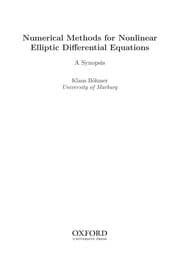 Tapa de Numerical methods for nonlinear elliptic differential equations